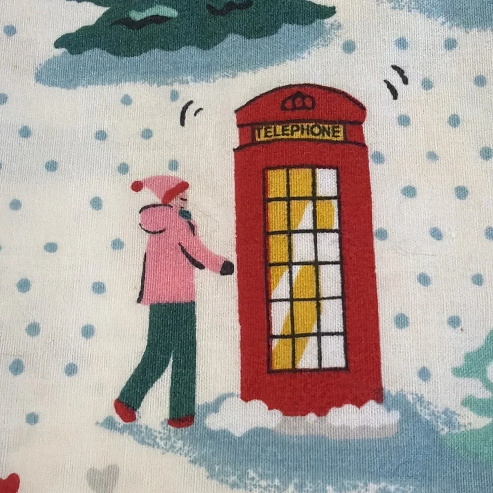 Cath Kidston Shine Bright Christmas Village Queen Flat Sheet 90